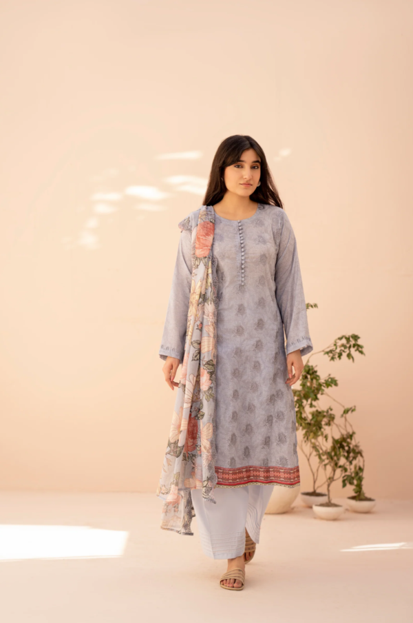 Superior Crinkle Lawn Slub Digital print Embroidery